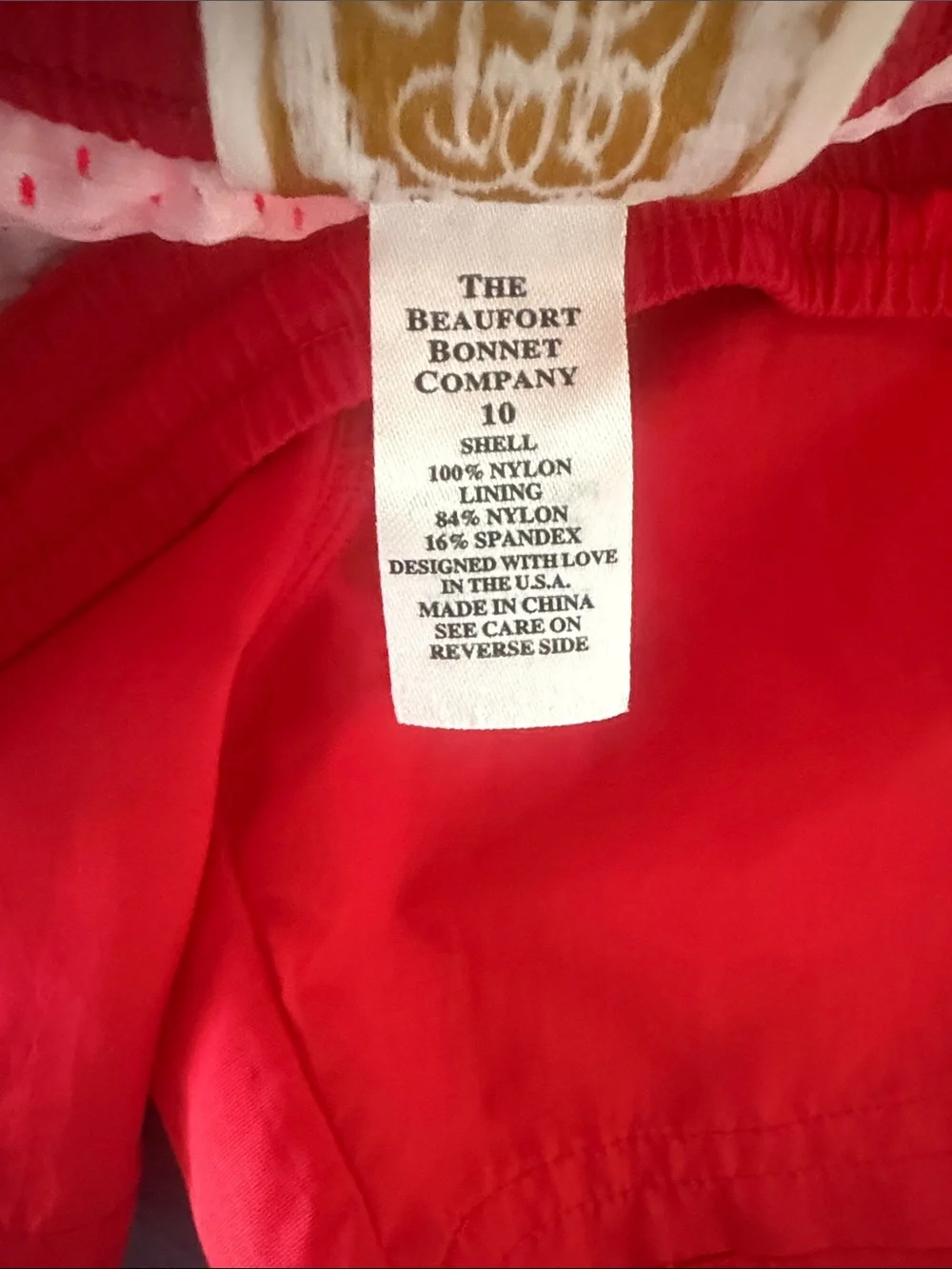 The Beaufort Bonnet Company Red and Light Blue Colorblock Swim Trunks, Size 10